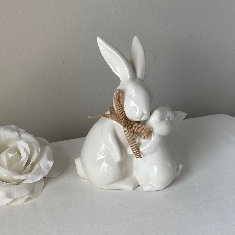 White Ceramic Bunny Figurine